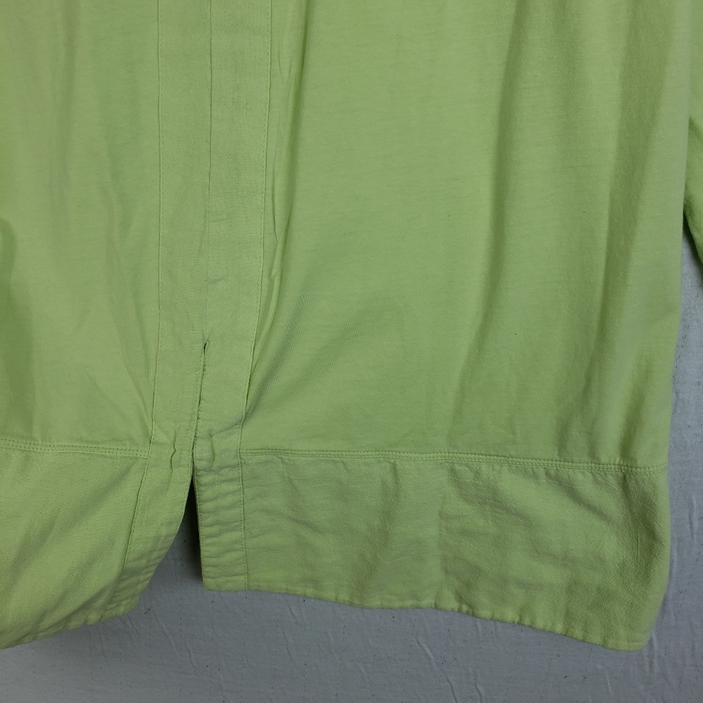 Soft Surroundings Tunic Cotton Top Lime Green Cotton size XL Lagenlook Pockets - Picture 9 of 11